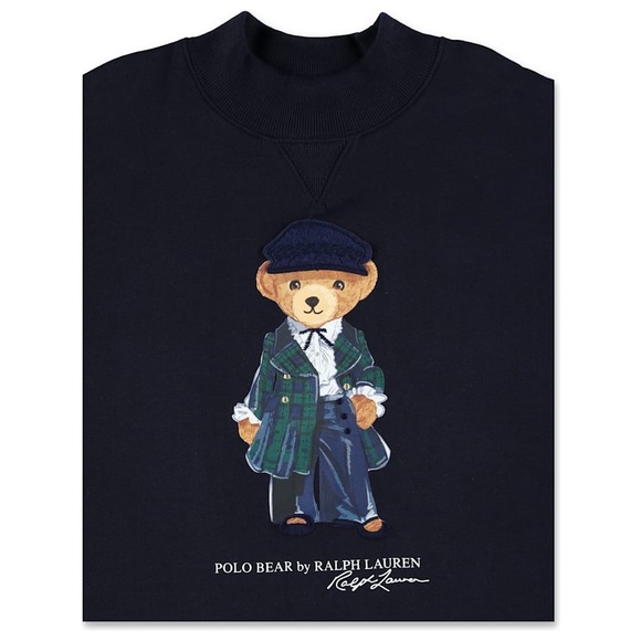 Polo Ralph Lauren Kids Bear Fleece Embroidered Sweatshirt Dress—‘RL Christmas’ - Picture 10 of 11